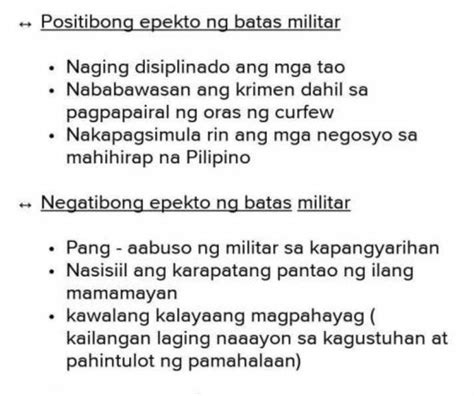 Epekto ng Batas Militar .